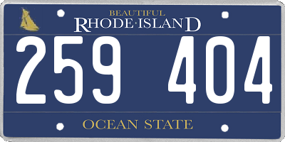 RI license plate 259404
