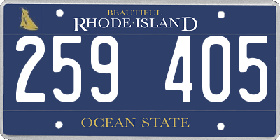 RI license plate 259405