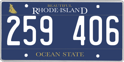 RI license plate 259406