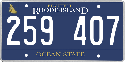 RI license plate 259407