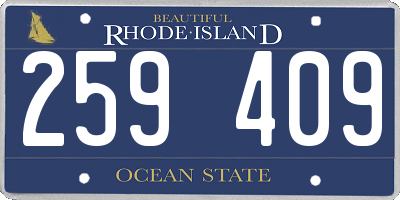 RI license plate 259409