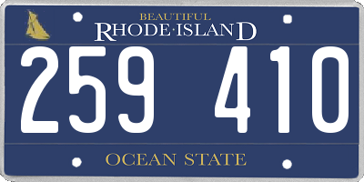 RI license plate 259410