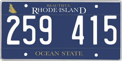 RI license plate 259415