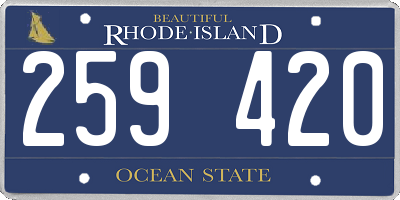 RI license plate 259420