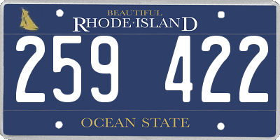 RI license plate 259422