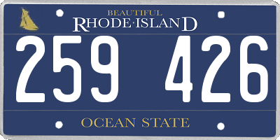 RI license plate 259426