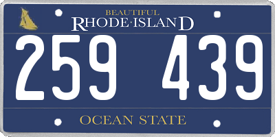 RI license plate 259439