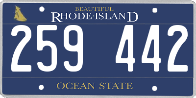 RI license plate 259442