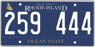 RI license plate 259444
