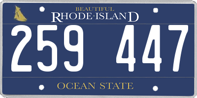 RI license plate 259447