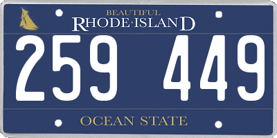 RI license plate 259449