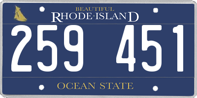 RI license plate 259451