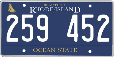 RI license plate 259452