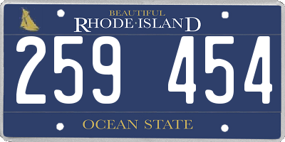 RI license plate 259454