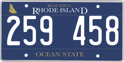 RI license plate 259458