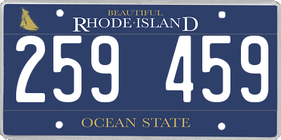 RI license plate 259459