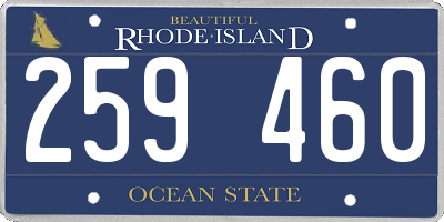 RI license plate 259460