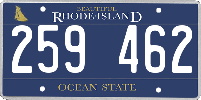 RI license plate 259462