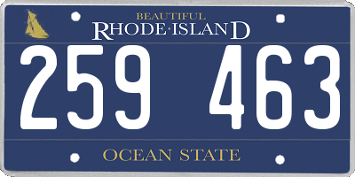 RI license plate 259463