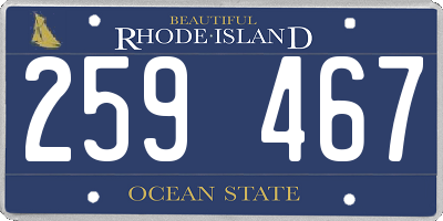 RI license plate 259467