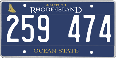 RI license plate 259474