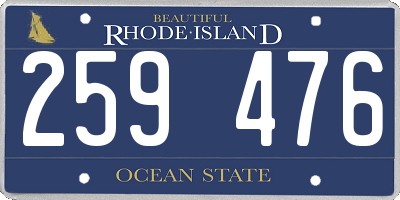 RI license plate 259476