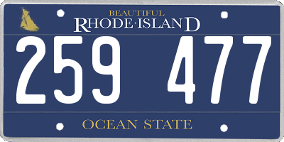 RI license plate 259477