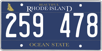 RI license plate 259478