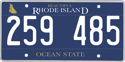 RI license plate 259485