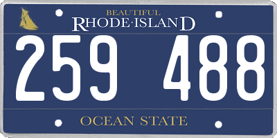 RI license plate 259488
