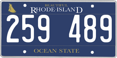 RI license plate 259489