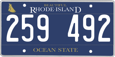 RI license plate 259492