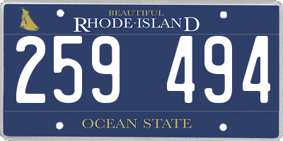RI license plate 259494