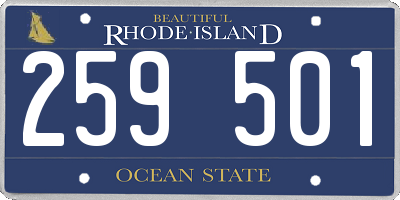 RI license plate 259501