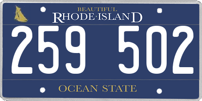 RI license plate 259502