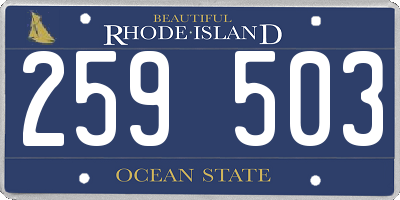 RI license plate 259503