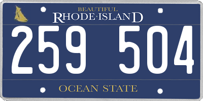 RI license plate 259504