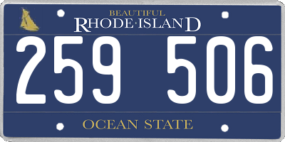 RI license plate 259506
