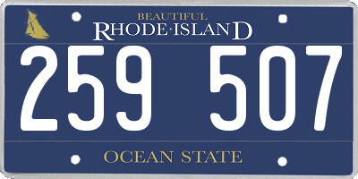 RI license plate 259507