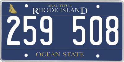 RI license plate 259508