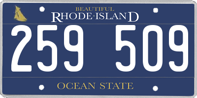 RI license plate 259509