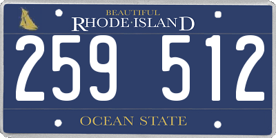 RI license plate 259512