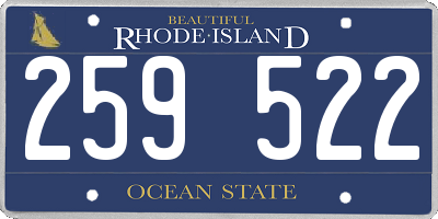 RI license plate 259522