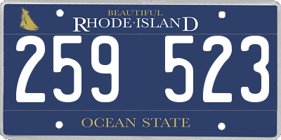 RI license plate 259523