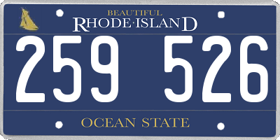 RI license plate 259526