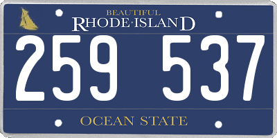 RI license plate 259537