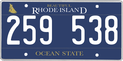 RI license plate 259538