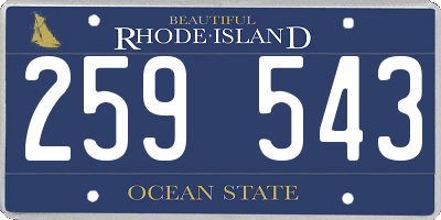 RI license plate 259543