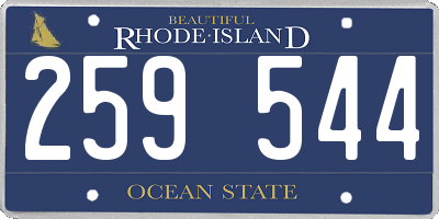 RI license plate 259544