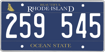 RI license plate 259545